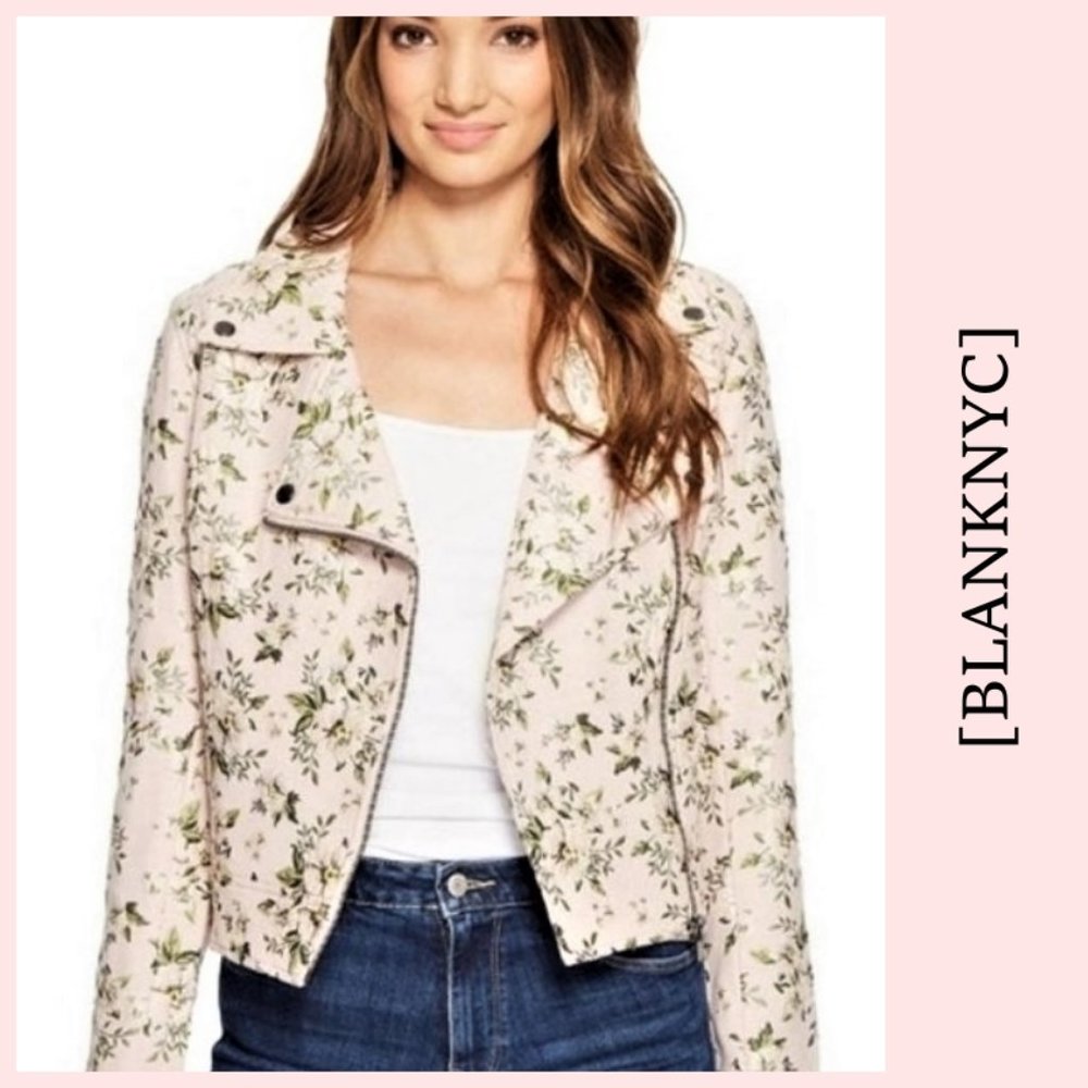 NWT [BLANKNYC] pink zippered moto jacket, size L